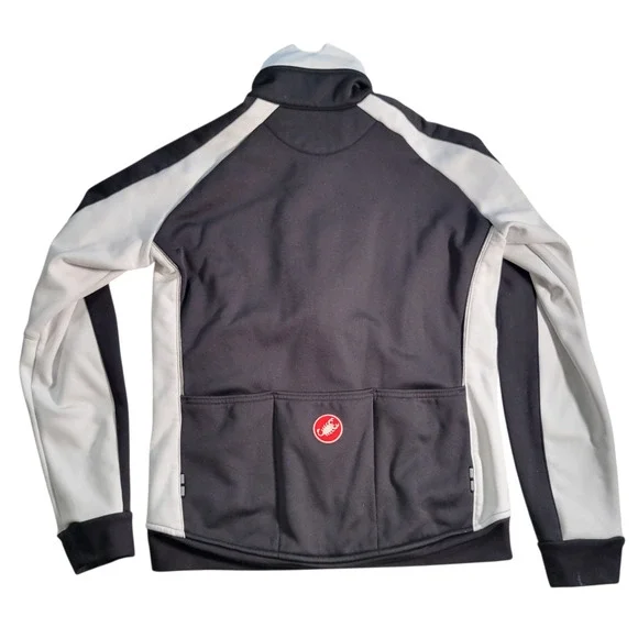 Castelli Viziata Cycling Jacket Women's M Thermal Fleece Black White Full Zip
